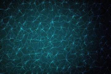 Abstract, geometric mesh background featuring interconnected nodes in shades of teal and navy