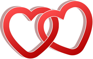 3D Valentine&rsquo;s Day Linked Heart Symbol