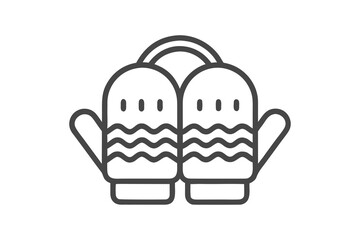 cozy mittens with palm curve icon
