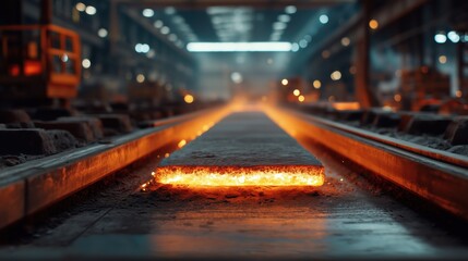 Molten metal on steel mill conveyor