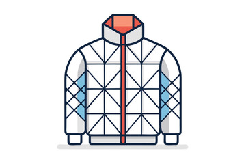 quilted winter jacket icon clean segment