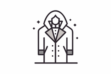 refined winter coat icon