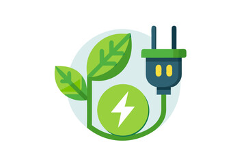 renewable energy plug icon