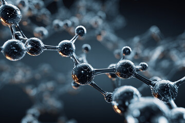 Abstract molecular structure glowing with microscopic connections and energy