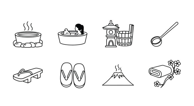 Japanese onsen and traditional elements