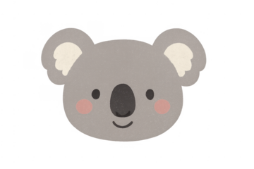Koala face cartoon character illustration design