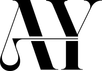 AY, YA, A, Y Abstract Letters Logo Monogram