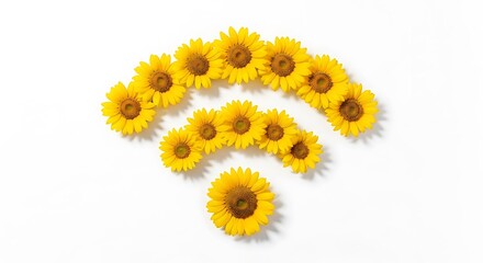 Sunflower WiFi Symbol - Connecting Nature and Technology with Floral Design.