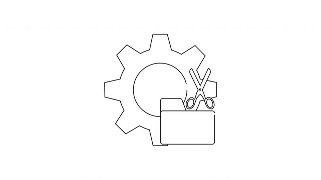 Gear and Scissors Icon Animation for Technical Editing.