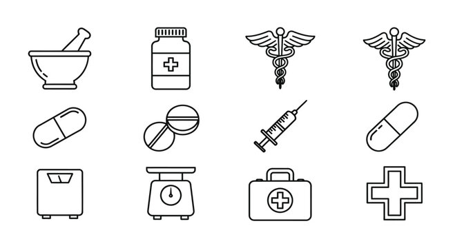 Medical and pharmaceutical symbols