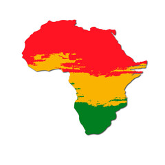 Obraz premium Africa Map with Pan African Flag Colors. Black History Month Campaign on Transparent Background