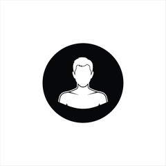 Simple solid user profile icon design in grayscale format