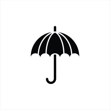 Simple vector icon of an umbrella offering protection from the rain