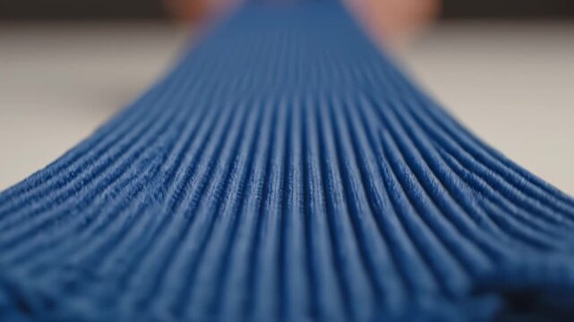 Closeup of blue braided rope