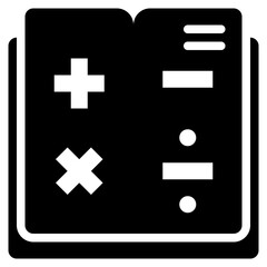 Obraz premium book math learning knowledge solid glyph icon
