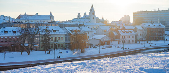 A winter day in central Minsk, Belarus