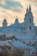 A winter day in central Minsk, Belarus