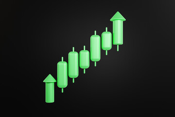 Candlestick Chart Demonstrating an Upward Trend