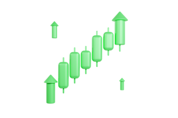 Candlestick Chart Demonstrating an Upward Trend