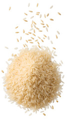 Grains Of White Rice Falling isolated on transparent background