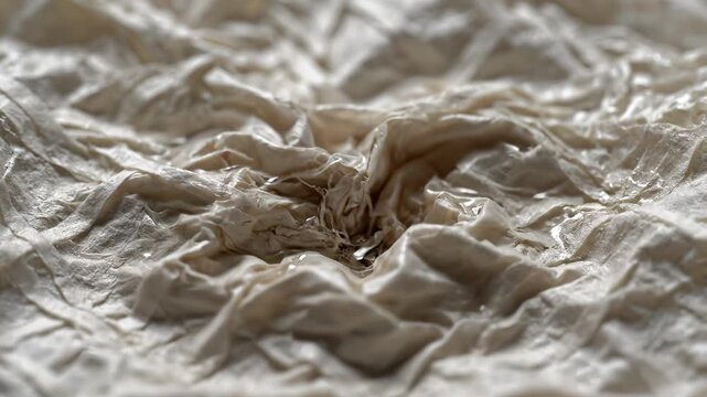 Water Dropping on Crumpled Paper
