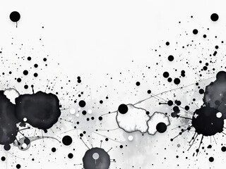 Chaotic splatter of black and grey ink on a rough, textured paper surface, evoking a raw, artistic grunge feel,  ink,  splatter