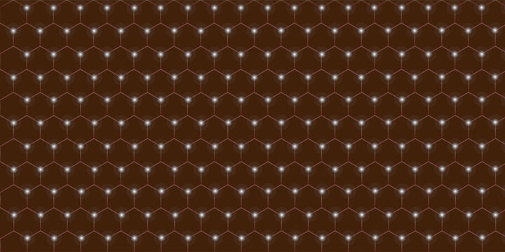 Hexagonal black color honeycomb background.with white color light illustration background.