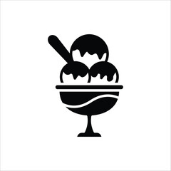 Ice Cream icon. Ice cream cone and ice cream scoop cup symbol. Vector illustration for web design. Isolated on white background.