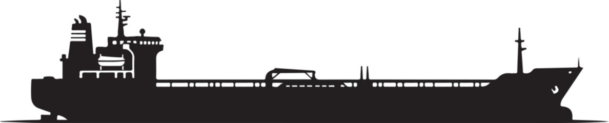 Cargo Ship Silhouette at Sea

Industrial Maritime Vessel Shadow

Ocean Freight Ship Vector Illustration