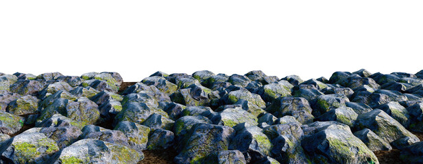 Large gray rocks with moss and lichens in sunlight © Photocreo Bednarek