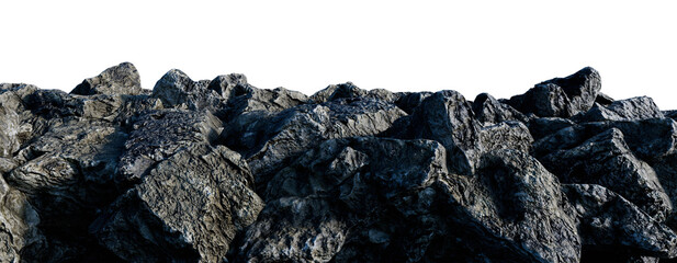 Weathered black rocks with textured surface © Photocreo Bednarek
