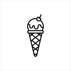Ice cream cone and ice cream scoop cup symbol. Ice Cream icon. For web design. Vector illustration isolated on white background.