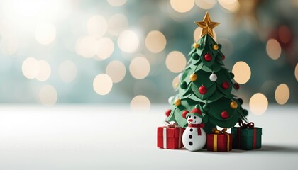 Naklejka premium Creative Paper Christmas Tree with Holiday Spirit
