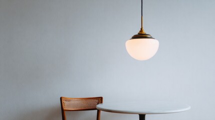 Simple light and chair in a room