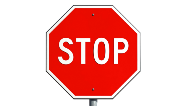 Bright red octagonal stop sign against a dark background, with white letters spelling "STOP - Powered by Adobe