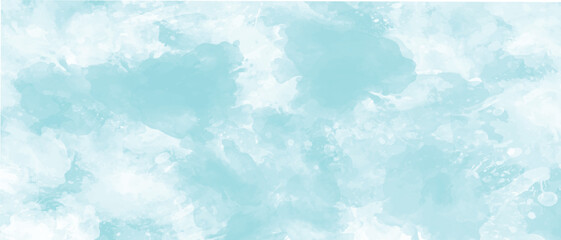 Colorful Gradient Ink Watercolor Splash on Canvas &ndash; Abstract Hand-Drawn Blue Paint Stroke Background