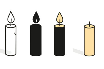 Elegant Candle Contrasts. Two candles side by side, one lit casting elongated shadow, elegant minimal contrast, first in line