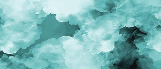 Colorful Gradient Ink Watercolor Splash on Canvas &ndash; Abstract Hand-Drawn Blue Paint Stroke Background