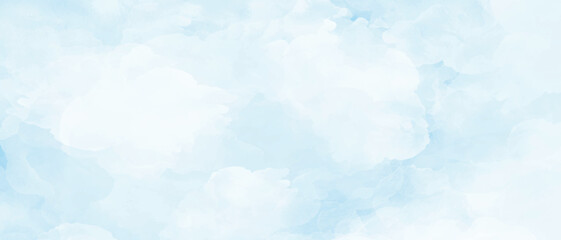 Abstract Blue Watercolor Paint Stroke with Bright Gradient Colors and Hand-Drawn Ink Splash Effect background.