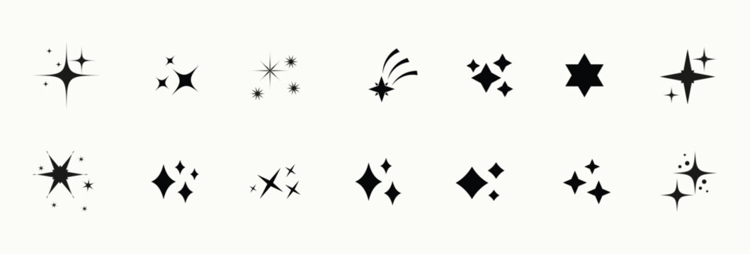 star icon, sparkle icon.  Sparkle vector icons set. Shine symbol illustration. star sign collection. Star vector icons. Set of star symbols isolated.