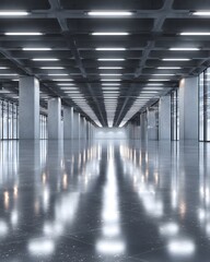 Vertical background of large hall for commercial use