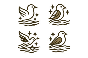 Obraz premium Reflections of Vibrant Plumage. Icons for: a river’s shimmer echoing feather hues, bright reflections mirroring vivid plumage,