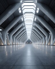 Vertical stadium interior emphasizing scale and symmetry