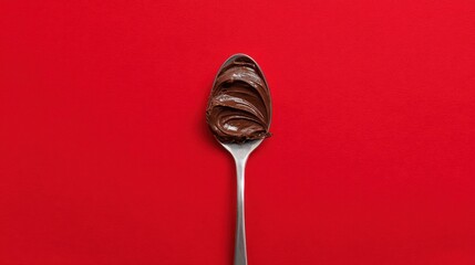 Chocolate spread on a spoon
