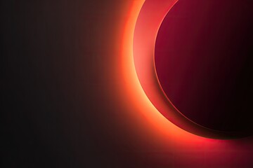 Abstract gradient with illuminated orange outline and maroon circle, dark background