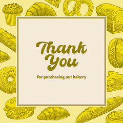 Bakery Frame Template Design in Vintage Hand Made Design