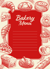 Bakery Menu Template Flyer in Vintage Style