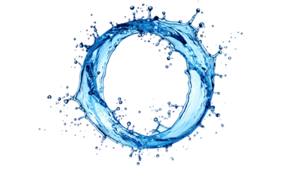 A mesmerizing, artistic depiction of a ring composed of dynamically sculpted water, exhibiting splashes & intricate details against pure black