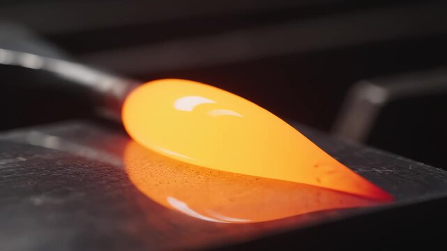 Metal tool tip glowing red hot