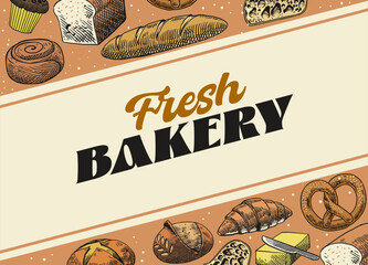 Fresh Bakery Background Template in Vintage